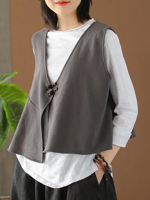 T-shirt a maniche lunghe in cotone taglie forti e gilet largo