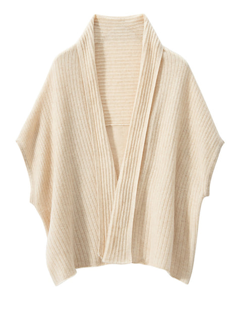 Cardigan con scialle lavorato a maglia in cashmere casual solido da donna