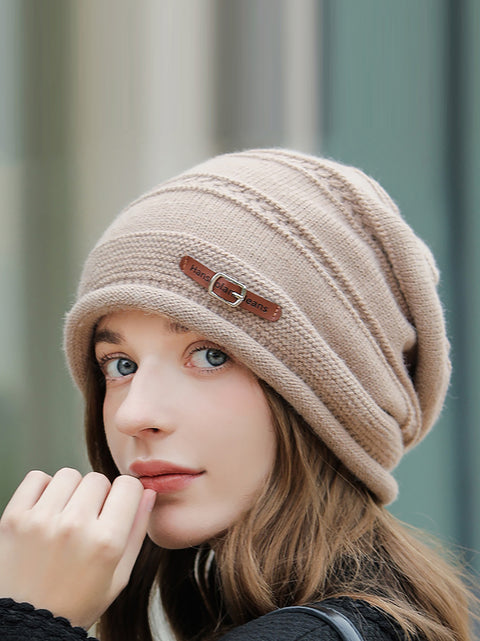 Cappello caldo in maglia casual invernale da donna