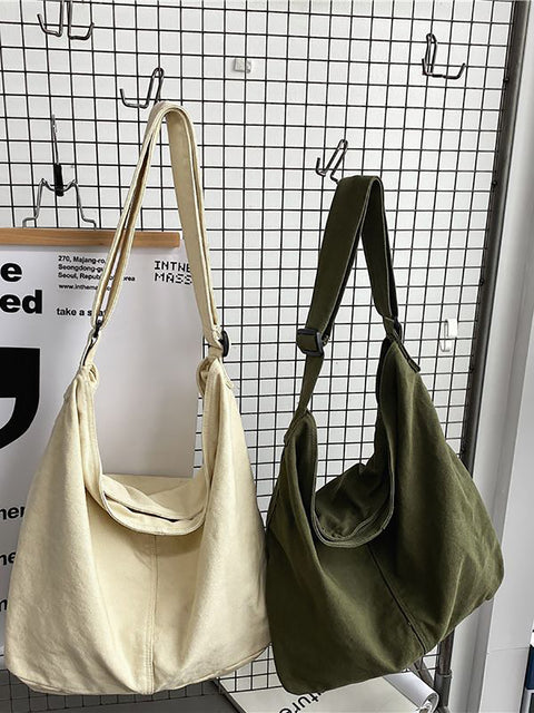 Borsa a tracolla in tela casual da donna, grande capacità