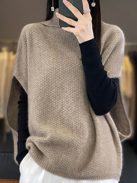 Maglione in maglia di lana con scollo a V e righe casual autunnali da donna