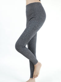 Thumbnail for Leggings spessi in lana solida calda invernale da donna