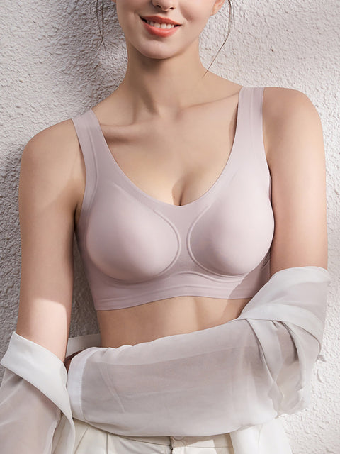 Reggiseno a coppa fissa senza cuciture casual da donna