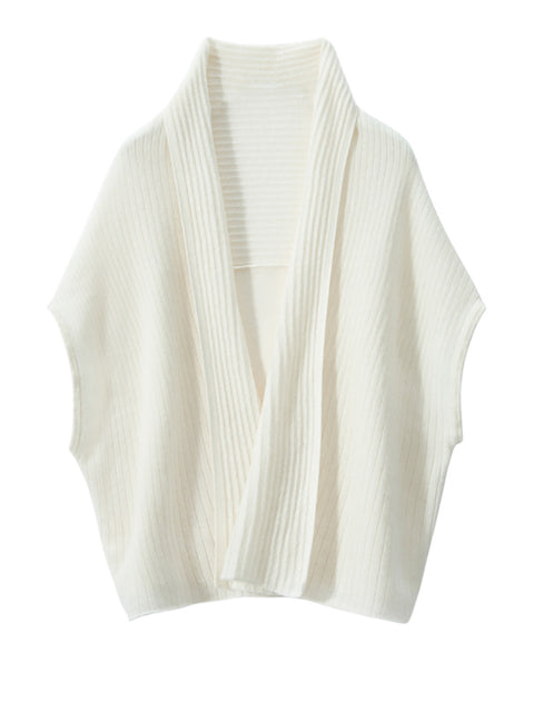 Cardigan con scialle lavorato a maglia in cashmere casual solido da donna