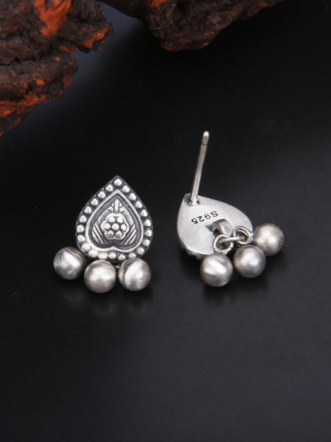 Women Vintage Sliver Heart Tssel Earrings