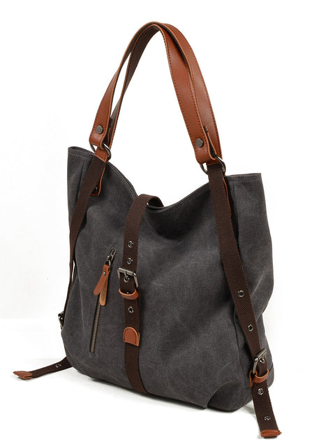 Zaino da donna con borsa a tracolla in tela casual