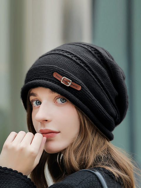 Cappello caldo in maglia casual invernale da donna