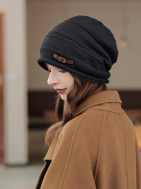 Cappello caldo in maglia casual invernale da donna