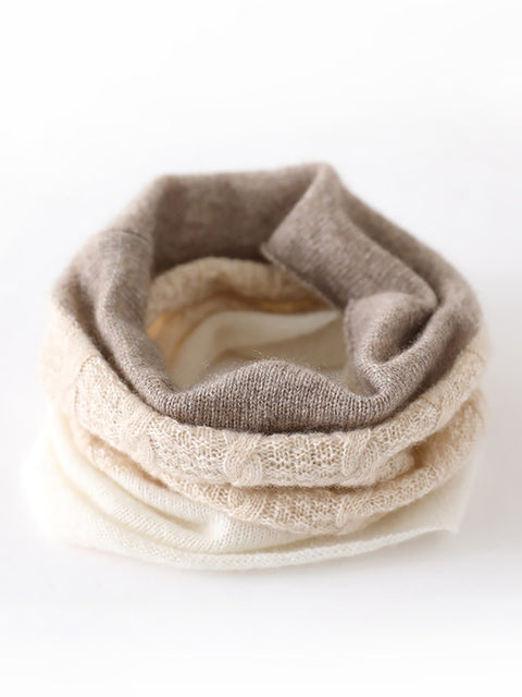 Women Winter Warm Colorblock Cashmere Scarf