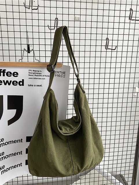 Borsa a tracolla in tela casual da donna, grande capacità