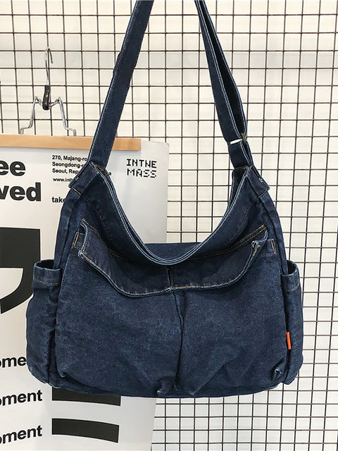 Borsa da donna vintage in denim di grande capacità