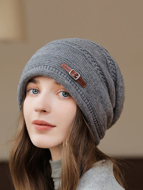 Cappello caldo in maglia casual invernale da donna