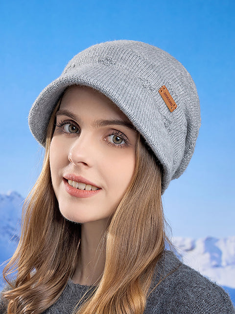 Cappello invernale caldo lavorato a maglia da donna