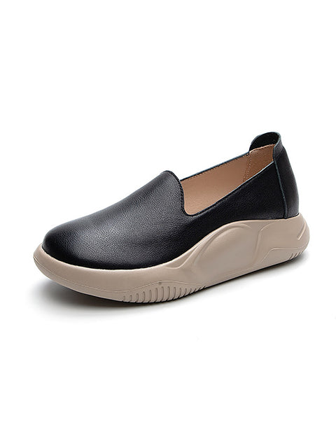 Scarpe con plateau in vera pelle casual estive da donna