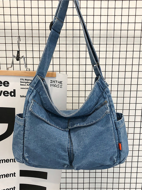 Borsa da donna vintage in denim di grande capacità