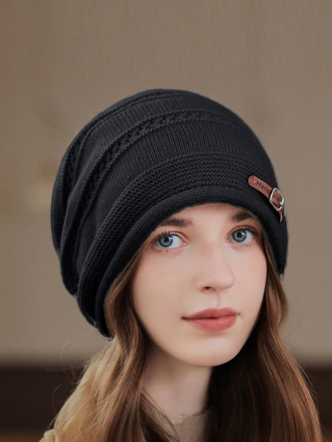 Cappello caldo in maglia casual invernale da donna