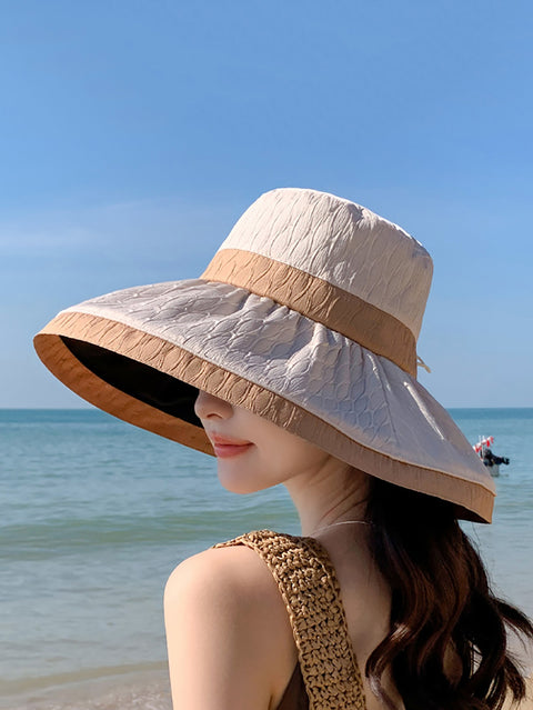 Women Summer Colorblock Sunproof Sun Hat