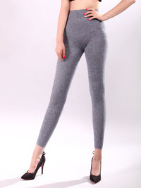 Thumbnail for Leggings spessi in lana solida calda invernale da donna