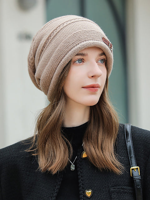 Cappello caldo in maglia casual invernale da donna