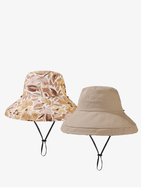 Cappello da sole estivo da donna con fiori a doppia faccia