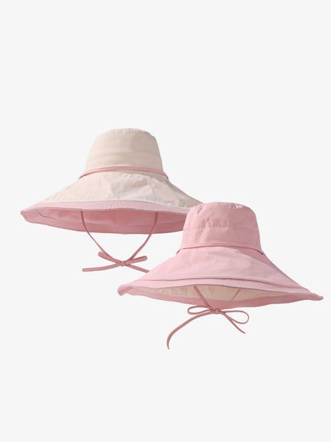 Cappello estivo da donna con tesa larga anti-sole colorblock