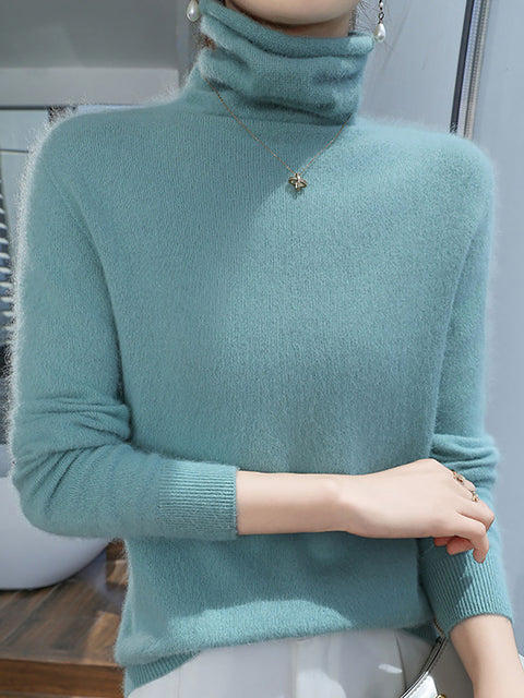 Maglione in maglia di lana con scollo a V e righe casual autunnali da donna