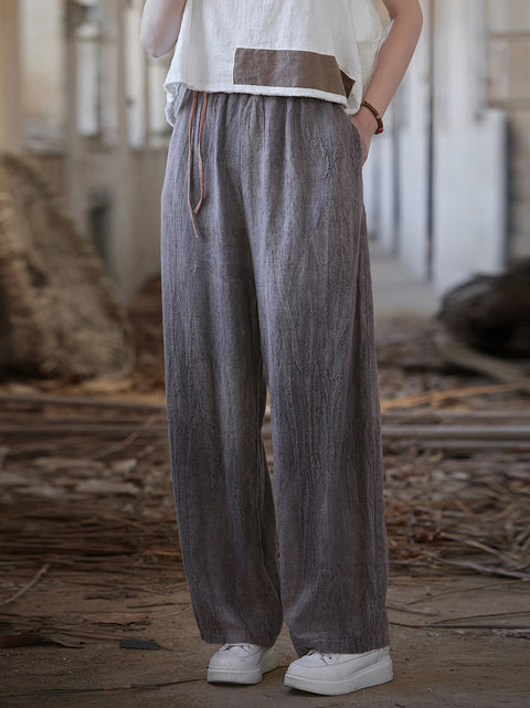 Pantaloni dritti vintage estivi da donna