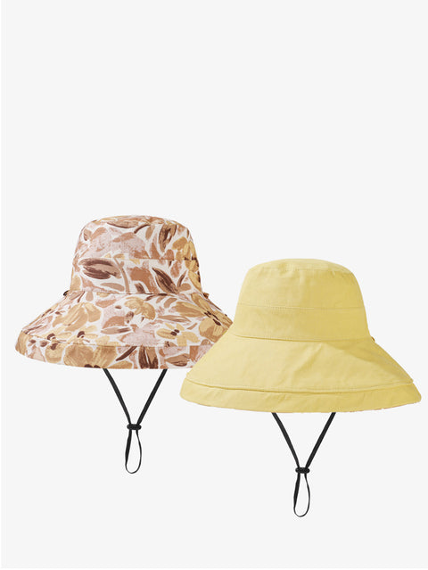 Cappello da sole estivo da donna con fiori a doppia faccia