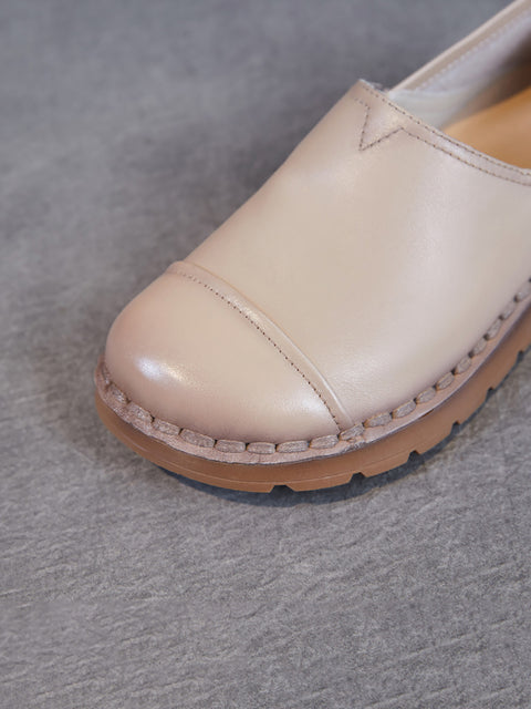 Women Vintage Casual Soft Leather Flat Shoes