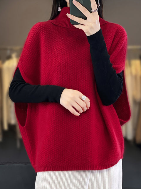 Maglione in maglia di lana con scollo a V e righe casual autunnali da donna