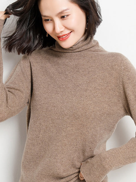 Maglione in maglia di lana con scollo a V e righe casual autunnali da donna