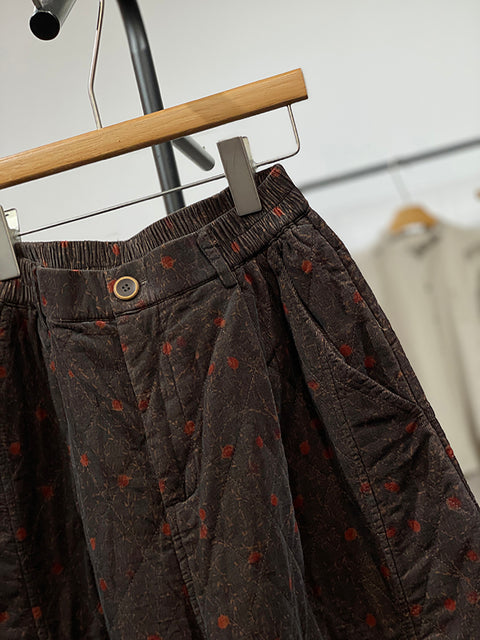 Pantaloni harem in denim con fiori retrò autunnali da donna