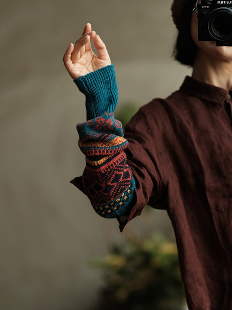 Ethnic Winter Warm Knit Oversleeve