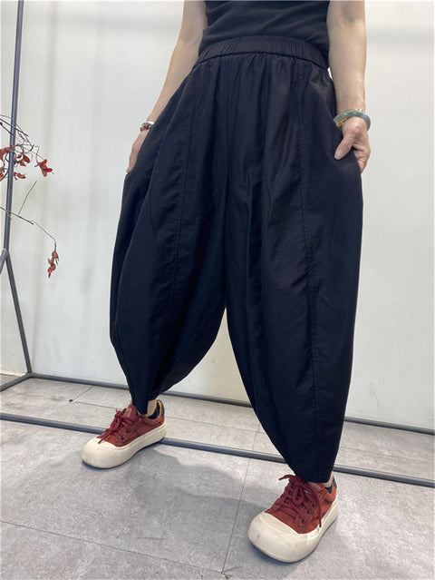 Pantaloni harem larghi sottili e puri estivi vintage da donna