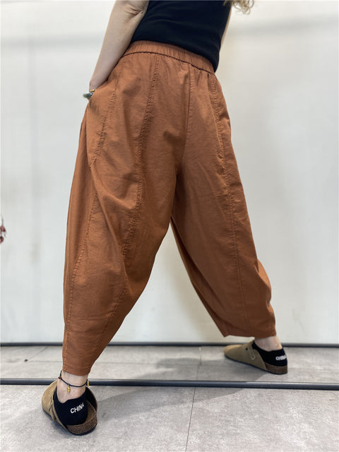 Pantaloni harem larghi sottili e puri estivi vintage da donna