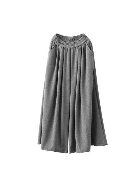 Pantaloni larghi in cotone puro casual primaverili da donna