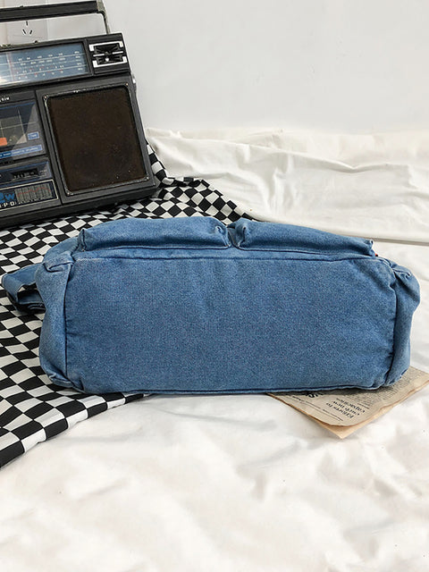 Borsa da donna vintage in denim di grande capacità