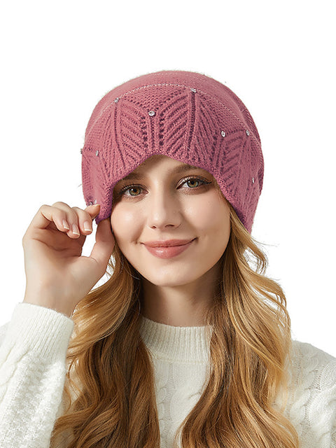 Winter Artsy Soft Warm Rabbit Hair Knit Hat