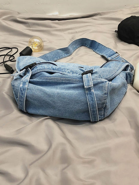 Women Vintage Denim Large Capacity Crossbody Bag