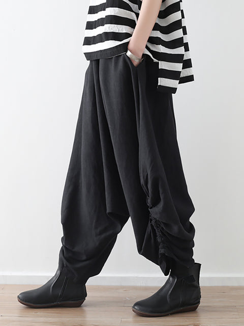 Women Spring Casual Solid Ankle Length Pants