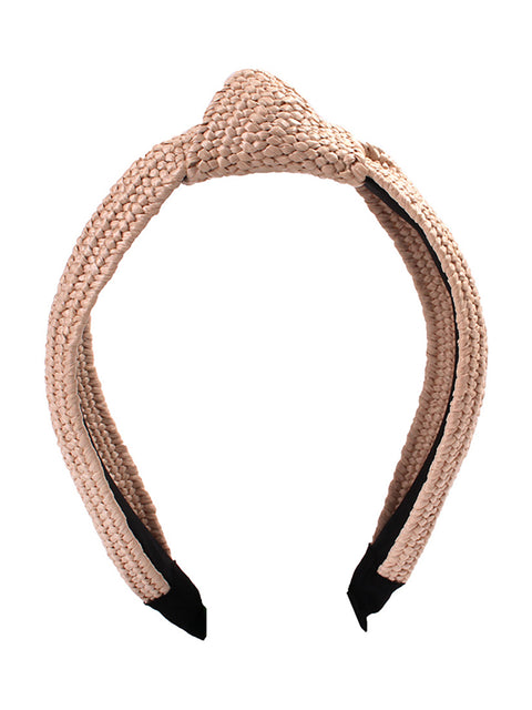 Casual Knot Straw Woven Hair Band - 4 Pieces