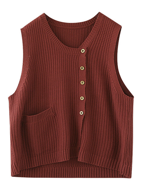 Maglione gilet con gilet lavorato a maglia da donna taglie forti