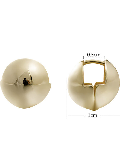 Orecchini a bottone a sfera placcati semplici retrò